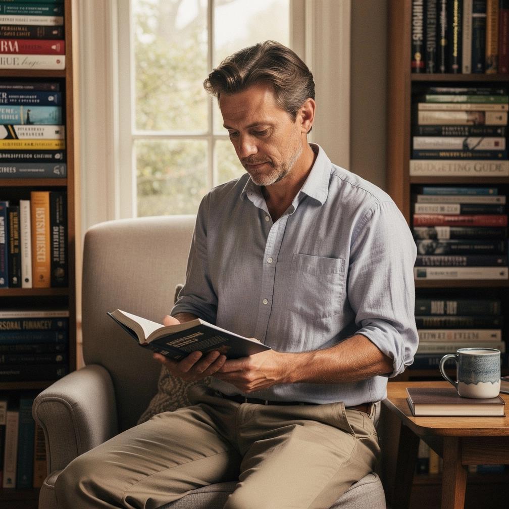 Člověk zapisující výdaje do deníku, podtrhující rutinní finanční sledování rodinného rozpočtu.